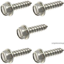 Slotted Indented Hex Washer Sheet Metal Screw Stainless #8X1'' Qty 250