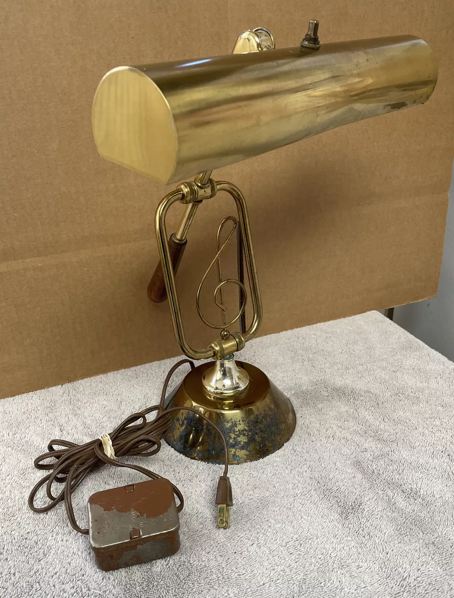 Vintage Brass Treble Clef Piano Lamp Works eBay