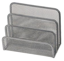 Mesh Letter Sorter Silver Mail Tray Desk Office Organiser