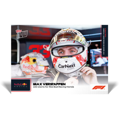 Max Verstappen Red Bull Racing 2021 Topps Now Formula 1 F1 Card #9 100 Starts