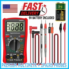 LCD Digital Multimeter Voltmeter Ammeter Ohmmeter Volt AC DC Tester Leads Meter