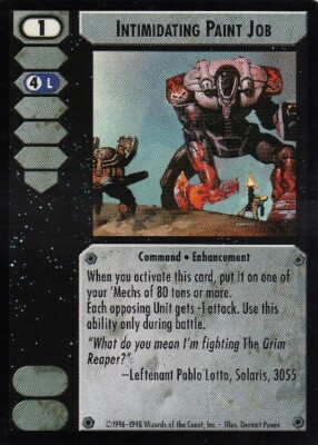 4x  Intimidating Paint Job - U Ungraded Commander's Edition - Battletech