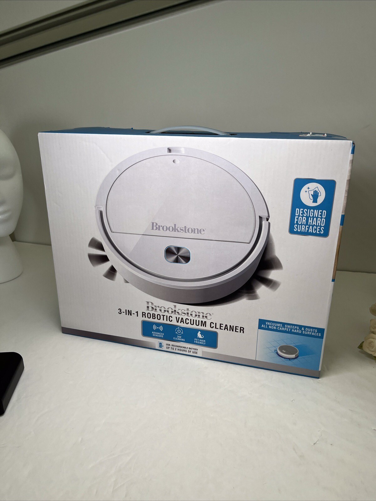 Brookstone 3 In 1 Robotic Vacuum Cleaner Designed For Hard Surfaces New ...