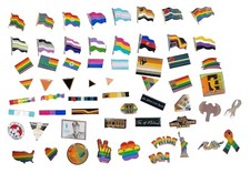 Gay Pride Enamel Lapel Pins Badges Rainbow Leather Bear Flag LGBT Ally Wholesale