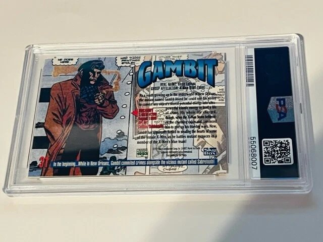 Marvel Masterpieces Comic Card Sky Box 1993 PSA 9 MINT Gambit X-Men #31 Sentinel - Image 3 of 3