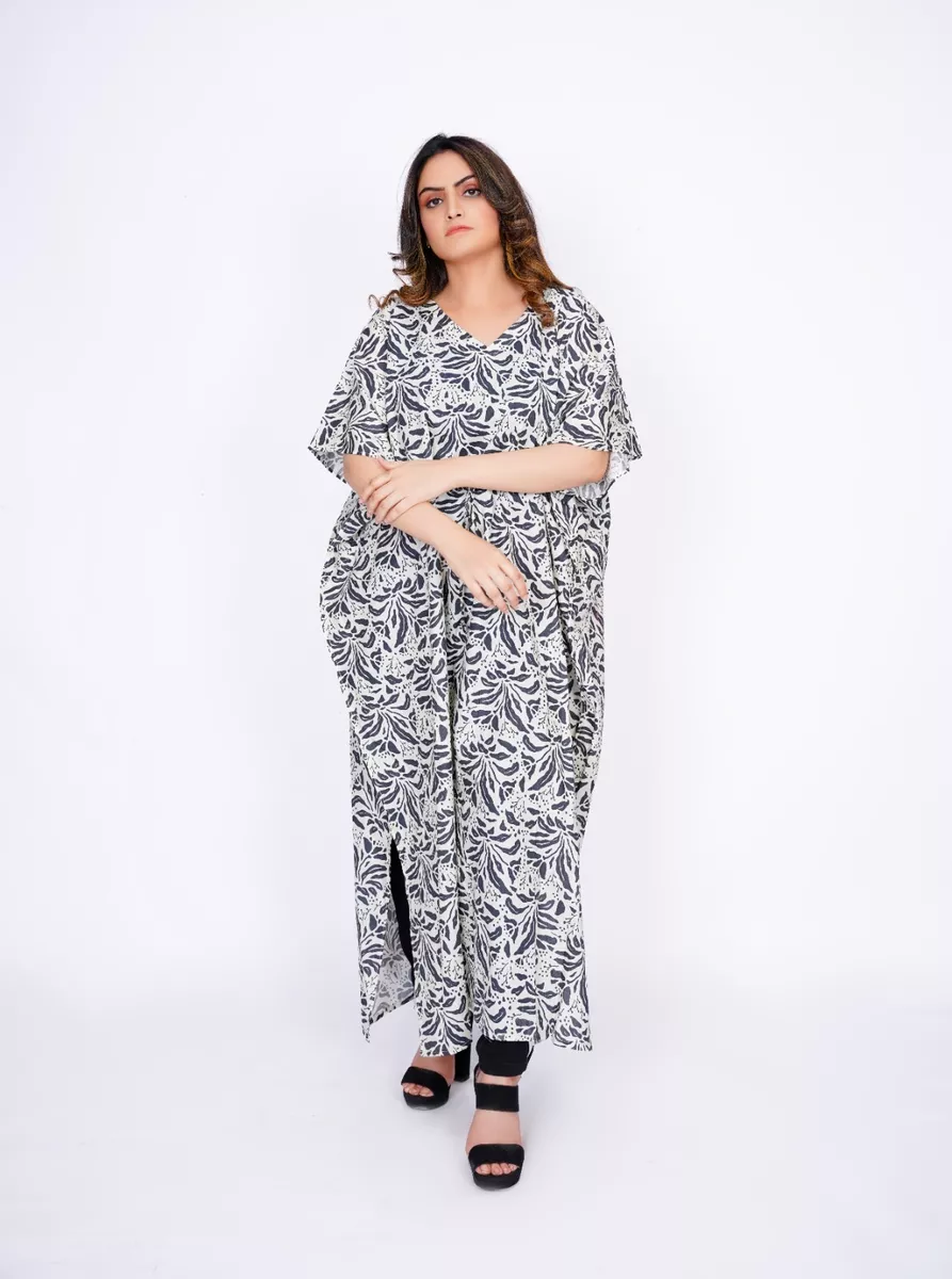 Plus size top cotton caftan