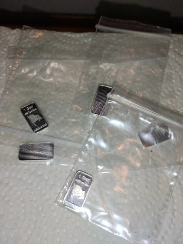 2 - 1 Gram .999 Silver Bars Hand Poured .999 Precious Metals Bullion  American