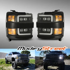 AlphaRex 15-19 Silverado 2500HD Upgrade Model Projector Headlights Jet Black