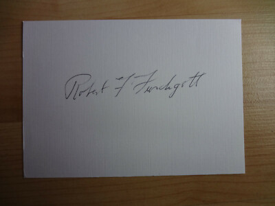 Robert Francis Furchgott Nobelpreis Medizin handsignierte Unterschrift auf Karte