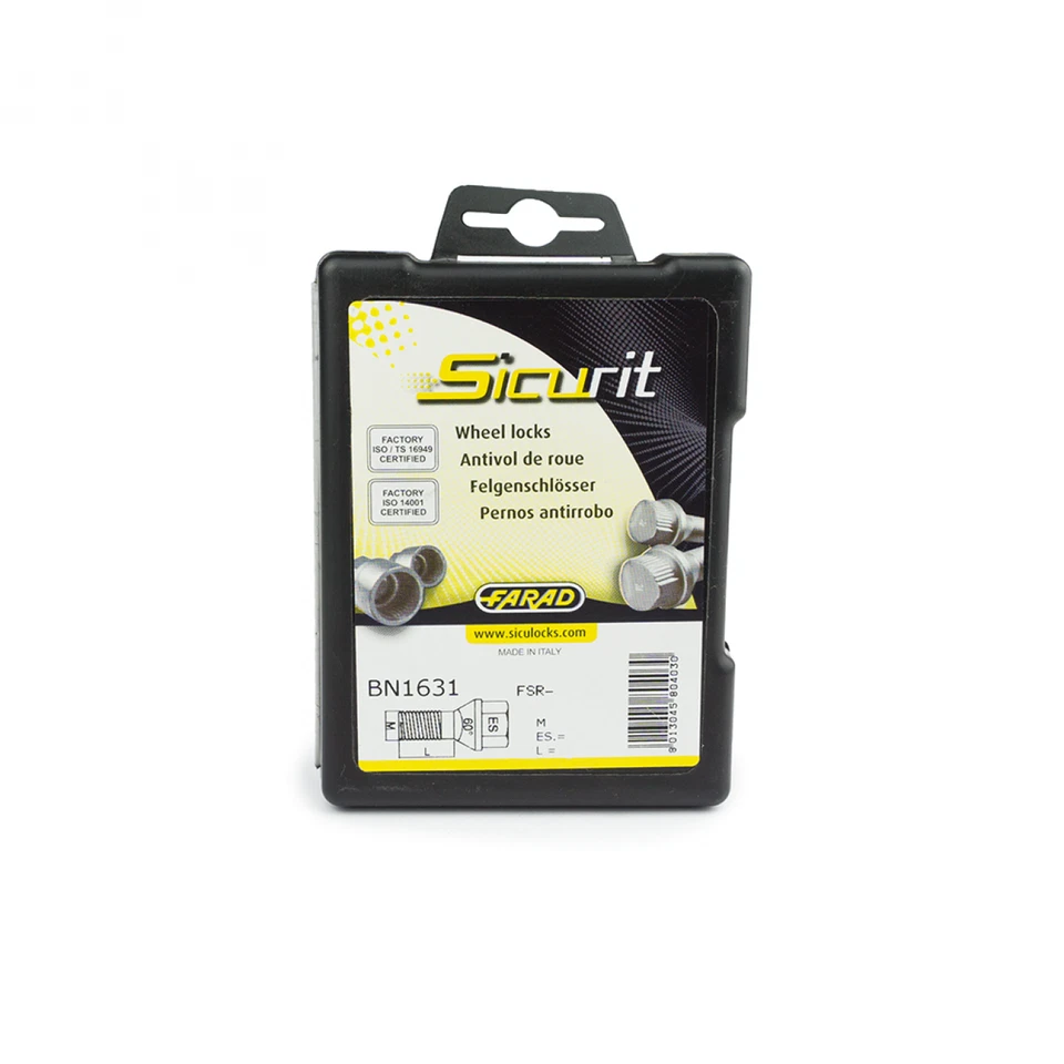 Felgenschloss Mutter Sicurit M12x1,25 M12x1,5 M14x1,5 Radsicherung Silber - Bild 2 von 2