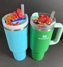 Stanley straw topper, Buddy -Turtle or Dragon. 3D Printed.