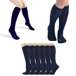 3 Pairs Girls Knee High Socks School Uniform Brand with Comfort Band Size 5-11