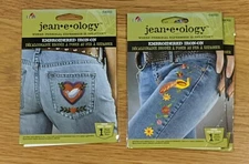 NEW Jean-E-Ology Iron-On Color Embroidery Patch Design - Peacock Love bird Peace