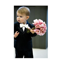 Boys 1 button Black Tuxedo Coat Light Weight Wool Tux jacket TUXXMAN