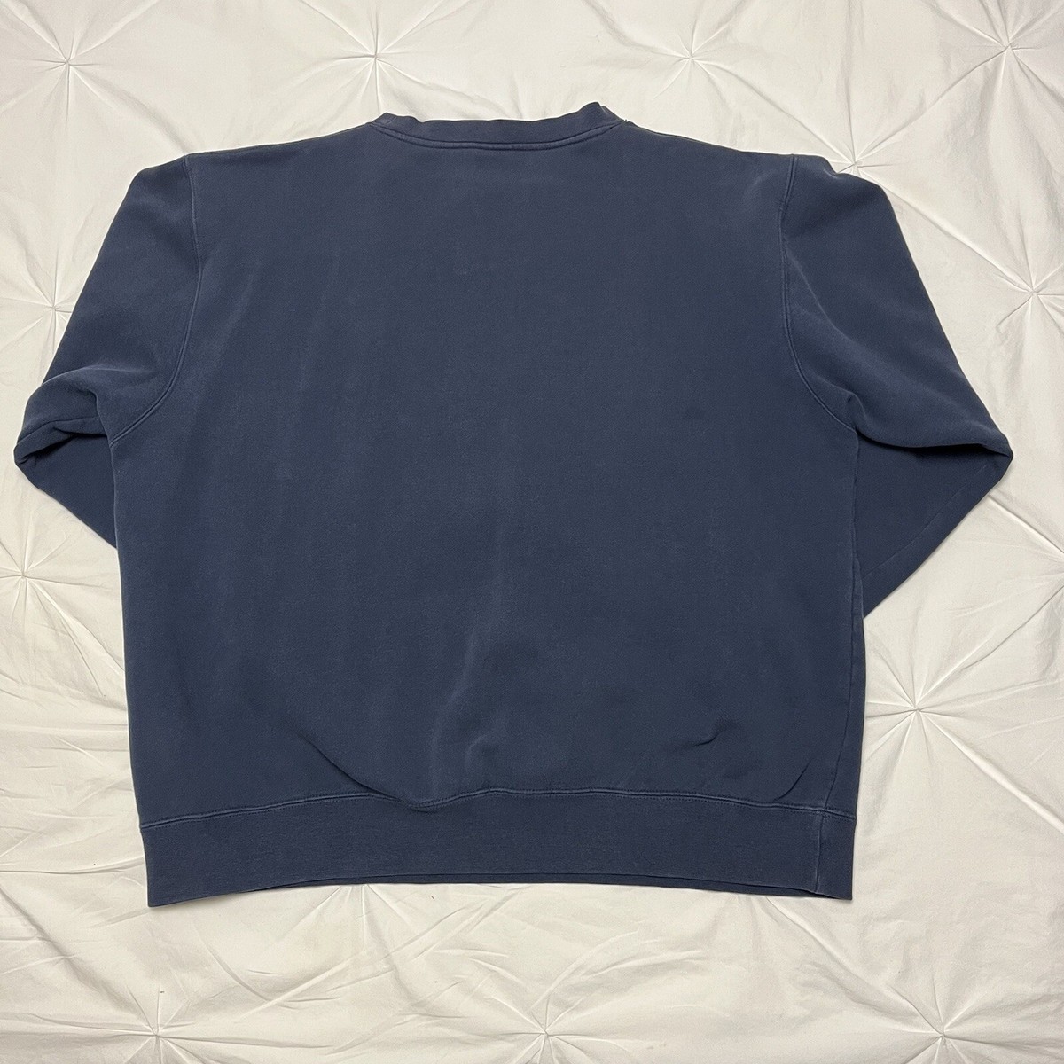 Vintage 1990s Stussy Navy Blue Embroidered Sweatshirt Mens