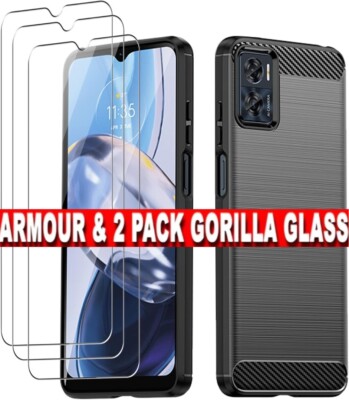 PIXFAB Motorola G55 Clear Case With 2 X Tempered Glass Screen
