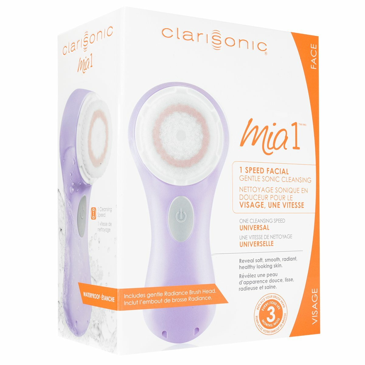 Mia , Sonic Facial Cepillo Limpiador Sistema, Lavanda