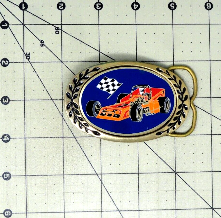 Hebilla de cinturón de coche de carreras latón macizo naranja CA vintage años 80 Aminco Heritage .SHY259 Foto 3 de 4