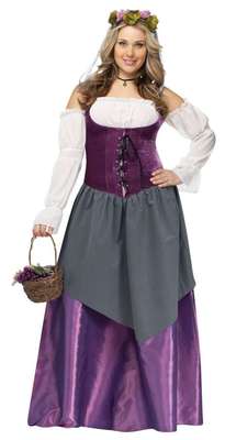 fitted lace wedding dress Women Mary Blue Dress Robe Biblical Peasant Costume with Purple Veil Medieval Renaissance Robe Dress Cosplay Costumes Xs main image 0