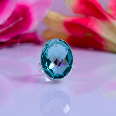Incredible London Blue Topaz Gemstone 925 Sterling Silver Handmade Ring ...