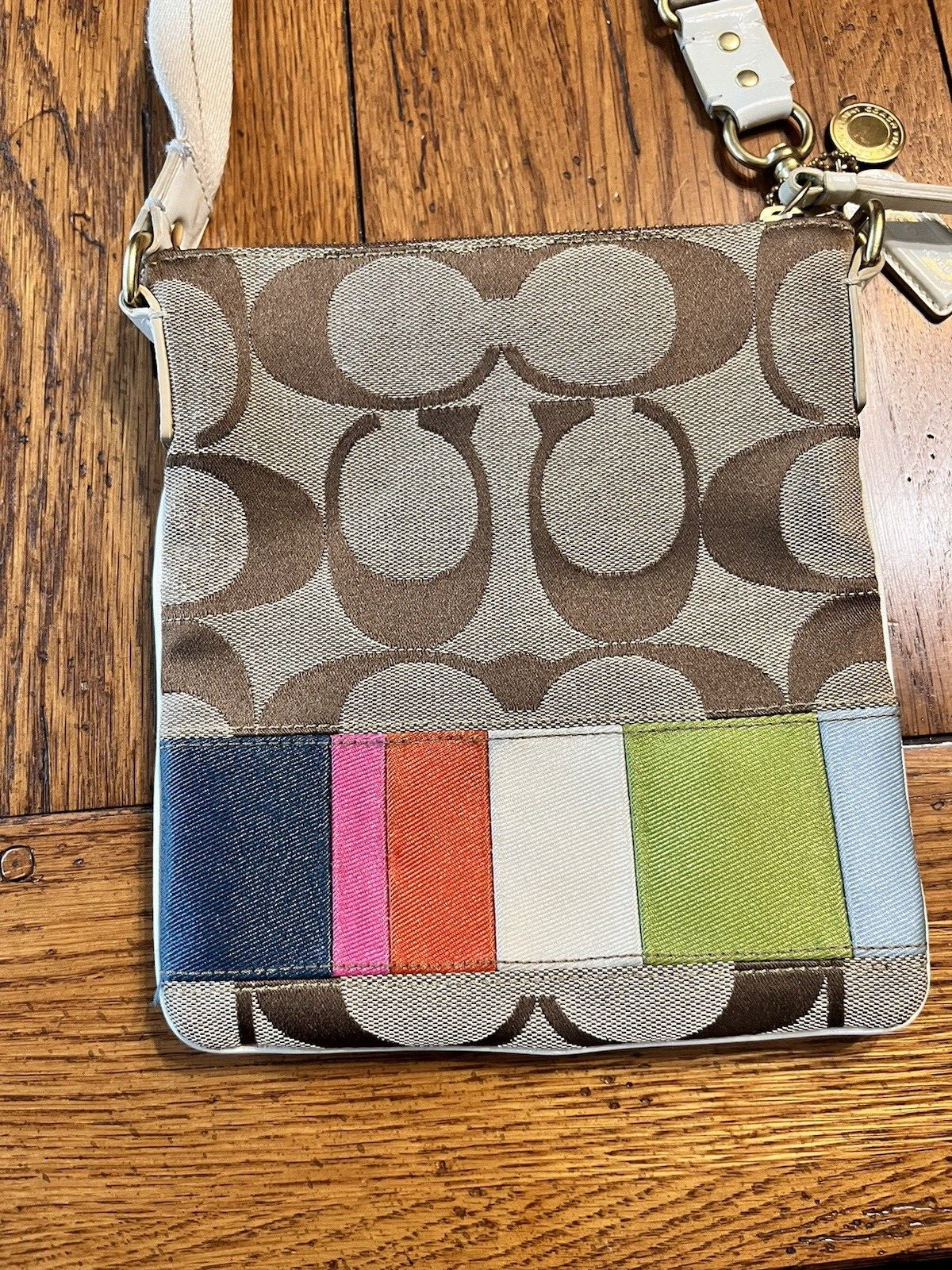 COACH PATCHWORK LEATHER & CANVAS DUFFLE HANDBAG C… - image 4