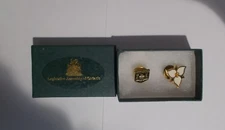 Two Ontario Pinbacks:  Coat of Arms & Trillium Flower