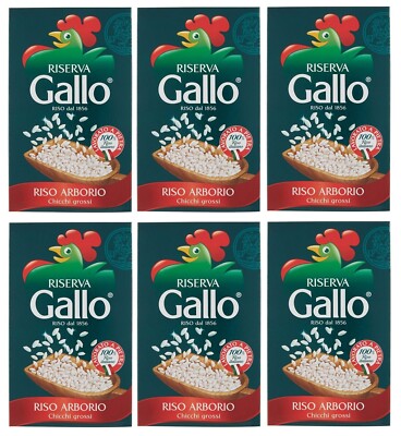 6x Gallo Riso Arborio Riserva,100% Italienischer Reis,Kochzeit 15  Minuten,1Kg