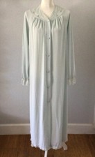 VTG SHADOWLINE Silky Light Blue Nylon Full Length Robe, SZ S, USA