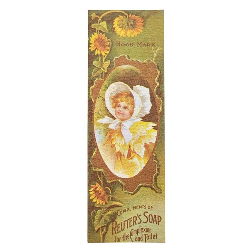 Vintage 70s Reuter's Soap Sunflower Bookmark Evergreen Press 1800s Advertisement - 第 1/14 張圖片