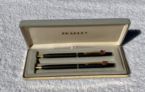 VTG Coca Cola Bradley Pen Set 23kt Gold Plated Pre Owned