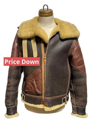 Eastman Leather 1943 B-3 WWII Shearling Bomber Jacket Size 36 M | eBay