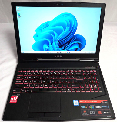 MSI GP63 Leopard Gaming Laptop i7 8750H 16GB 256GB SSD 1TB NVIDIA GTX 1060 Win11
