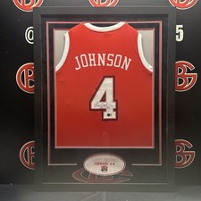 Larry Johnson Autographed UNLV Framed Jersey Signed NCAA Beckett BAS