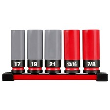 Milwaukee 49-66-7831 SHOCKWAVE 1/2" SAE/Metric Lug Nut Wheel Socket Set -5 PC US