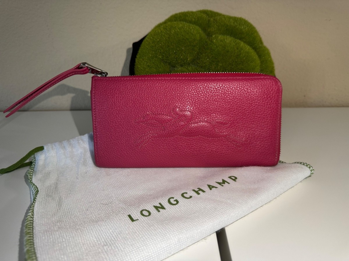 Longchamp Cowhide Pink Leather Le Foulonne Long Zip Wallet | eBay