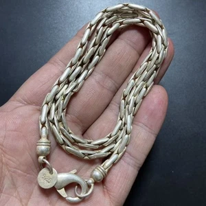 Ethnic Handmade Nepal Vieux collier d'argent 925 Chaîne tressée en argent Vintage