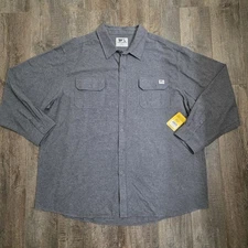 Wells Lamont Shirt Mens 3XL Charcoal Gray Cotton Chamois Farm Rodeo Workwear