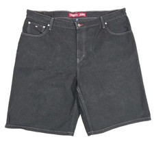 Vintage Tommy Hilfiger Denim Shorts Mens 42 Fits 44 Black Preppy Baggy Logo
