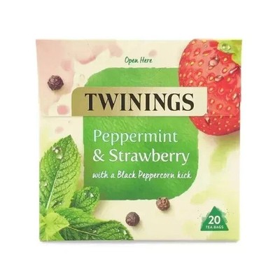 2 x twinings Peppermint & Strawberry 20 Tea Bags