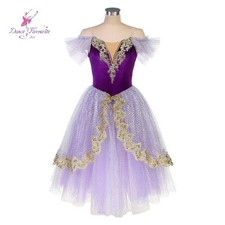 Purple Romantic Ballet Tutu Purple Velvet Top Dancewear Stage Performance Dress