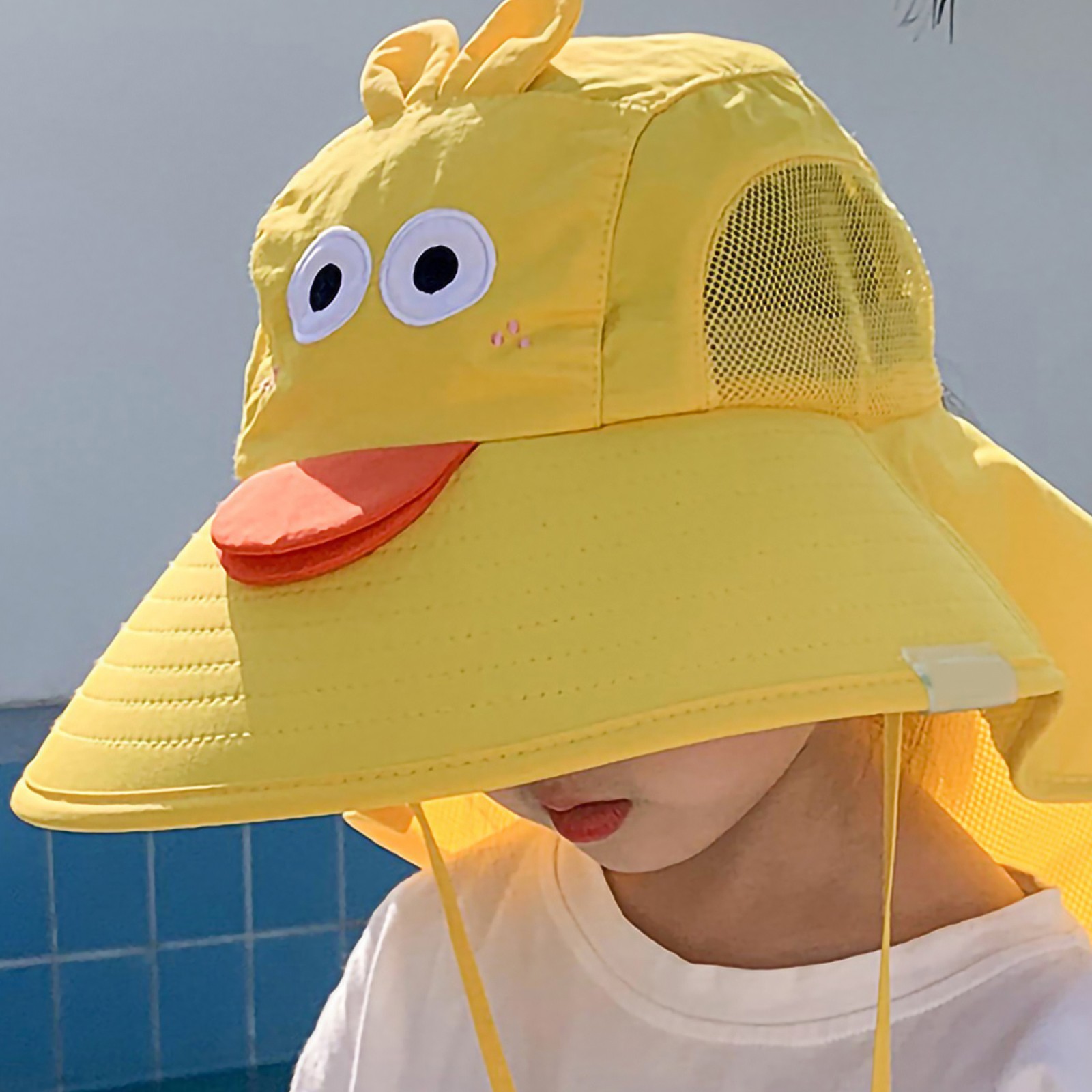 (Yellow)Children Summer Hat Lovely Big Brim Sunscreen Hat Fisherman Hat~