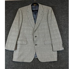 Vintage 70s Brooks Brothers Makers Blazer Sport Coat Mens Gray Glen Plaid USA