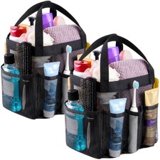 Lifewit Mesh Shower Caddy 2 Packs, M 7.5"L x 6.7"W x 9.5"H , Black