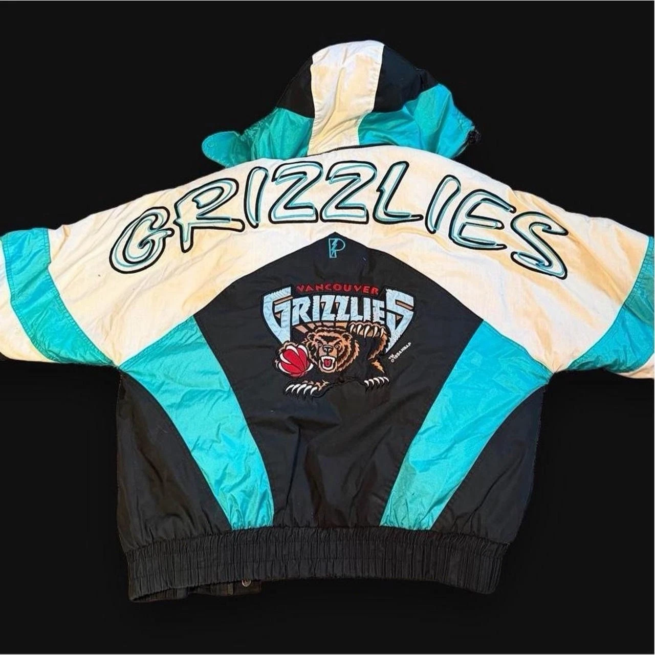 Vintage Vancouver (Memphis) Grizzlies Pro Player Puffer Jacket, Grizzly Graphics image 1