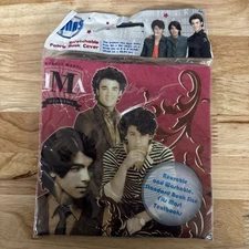 JONAS BROTHERS Stretchable Fabric Book Cover Disney Channel Joe Kevin Nick NOS