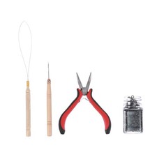  1 jeu de pince à extension de cheveux tirant l'aiguille Micro anneaux Kit