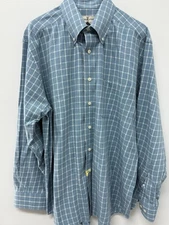Fairway & Greene The Club Shirt L Blue White Striped Button Down Long Sleeve