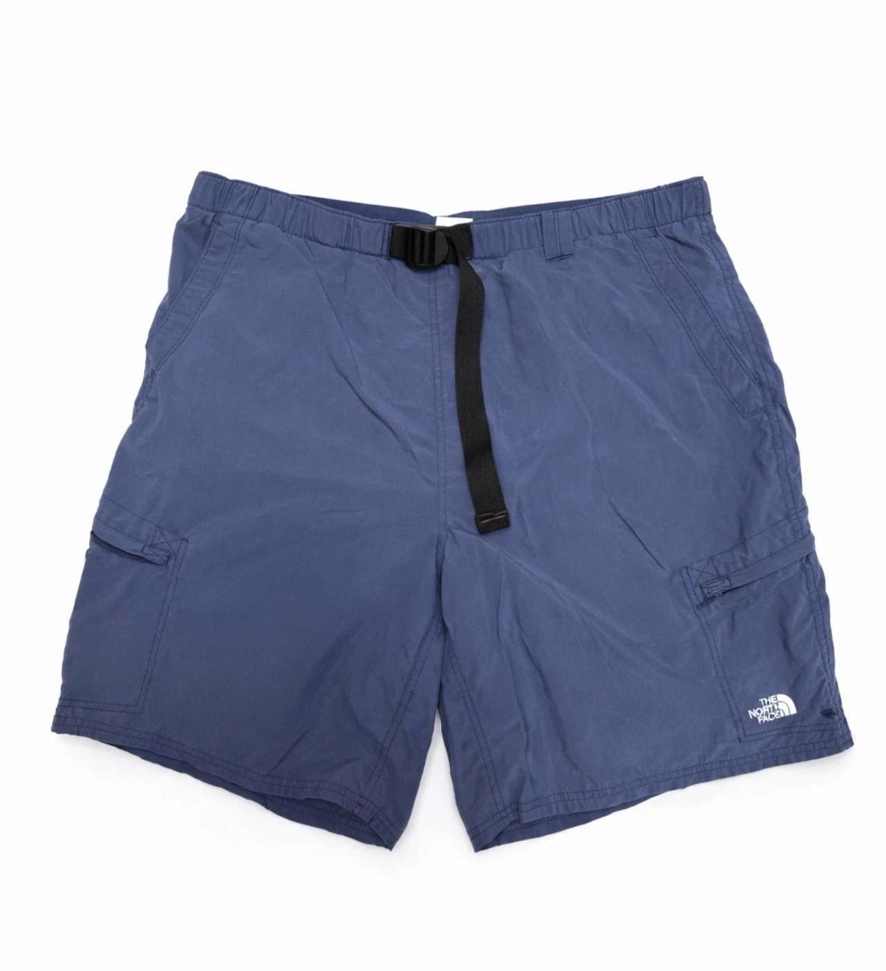 The North Face Cargo Hiking Shorts Mens Large Blue Belted Outdoor Trail