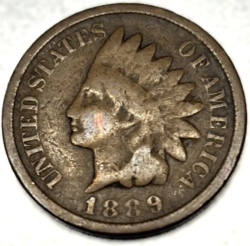 1889 Indian Head Cent Penny Good Condition 1c One Cent US Coin- 0673