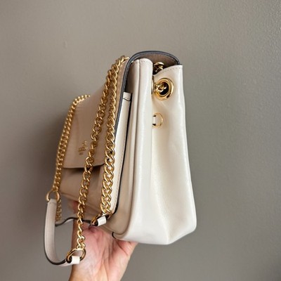 Coach Elodie Crossbody Bag CCF09 crinkle leather/Gold/Chalk | eBay